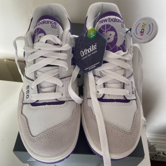 NEW BALANCE 550 BB550WR1 PURPLE WHITE BRAND NEW SIZE 5 US MENS - Picture 3 of 7